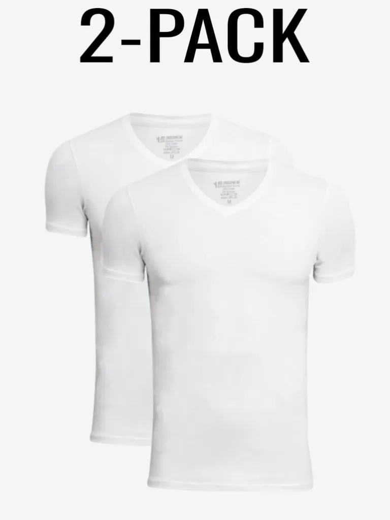 2-Pak Jbs Bamboo V-Neck T-Shirt - Hvid^Dovre Cheap