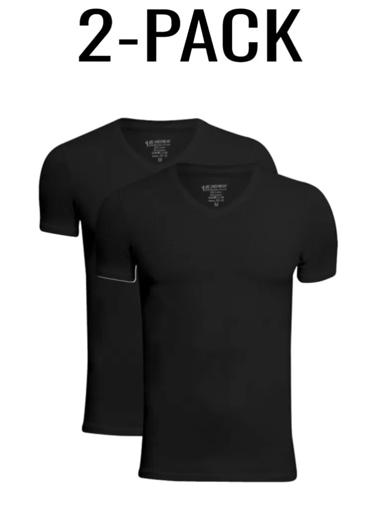 2-Pak Jbs Bamboo V-Neck T-Shirt - Sort^Dovre Sale