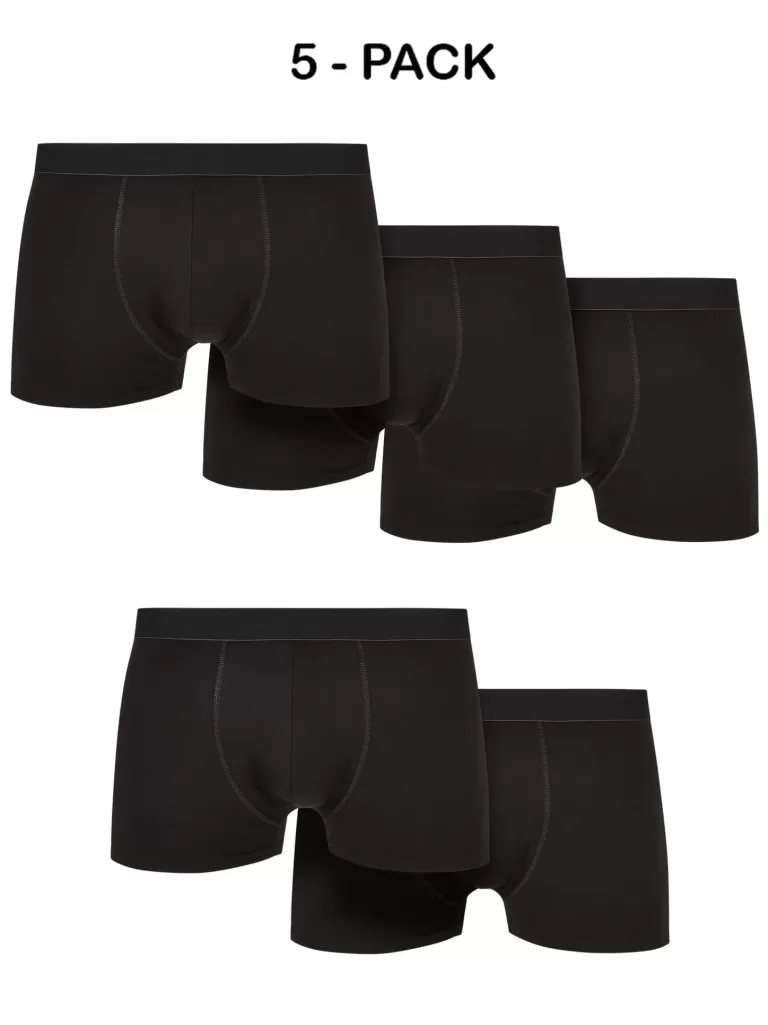 5-Pack Solid Organic Boksershorts - Sort^Urban Classics Store