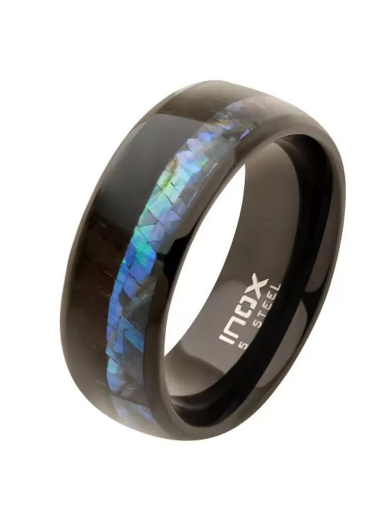 Abalone Shell Ring - Sort^Inox Discount