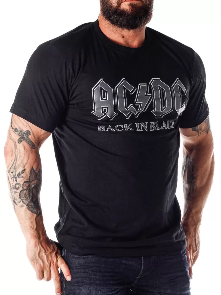 Acdc Back In Black T-Shirt - Sort^Urban Classic Discount