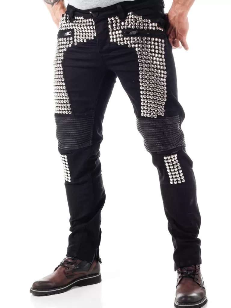 Black Stud Jeans - Sort^Kingz Cheap