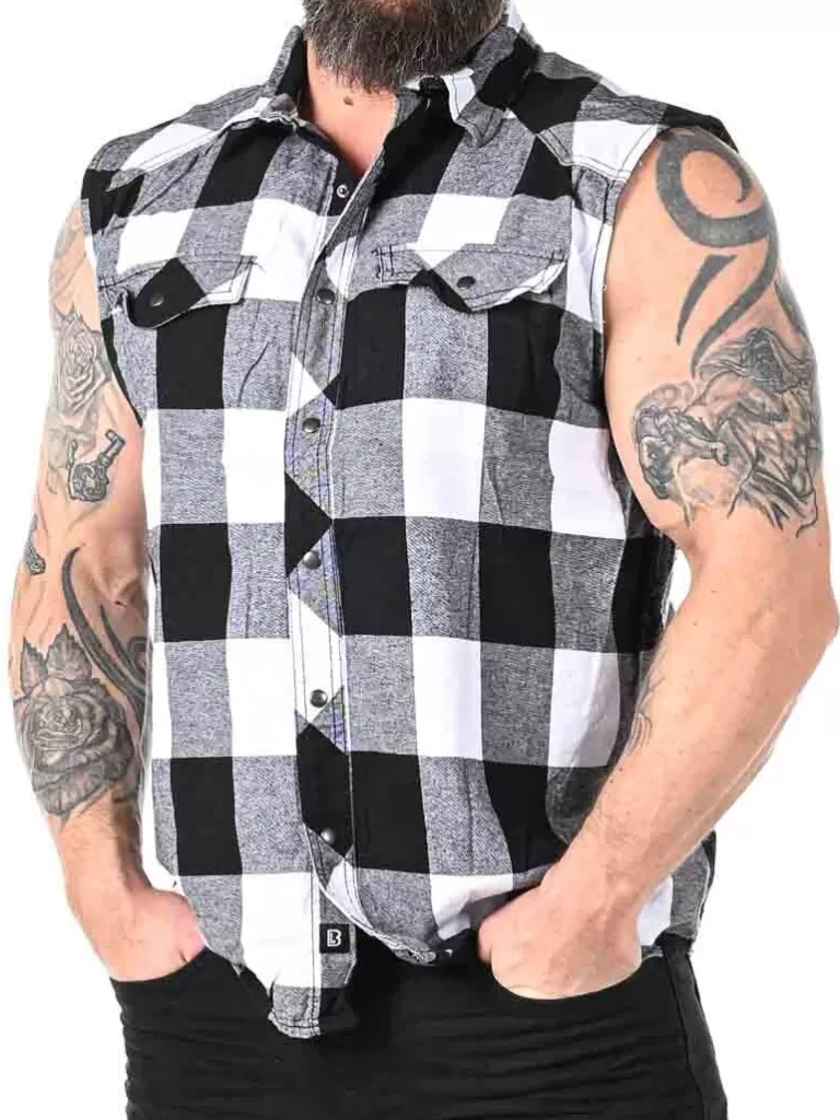 Checkshirt Sleeveless Skjorte - Hvid/Sort^Urban Classics Discount