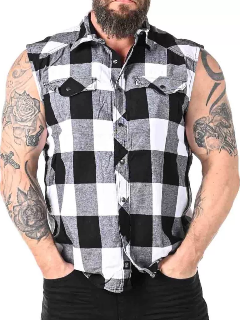 Checkshirt Sleeveless Skjorte - Hvid/Sort^Urban Classics Discount