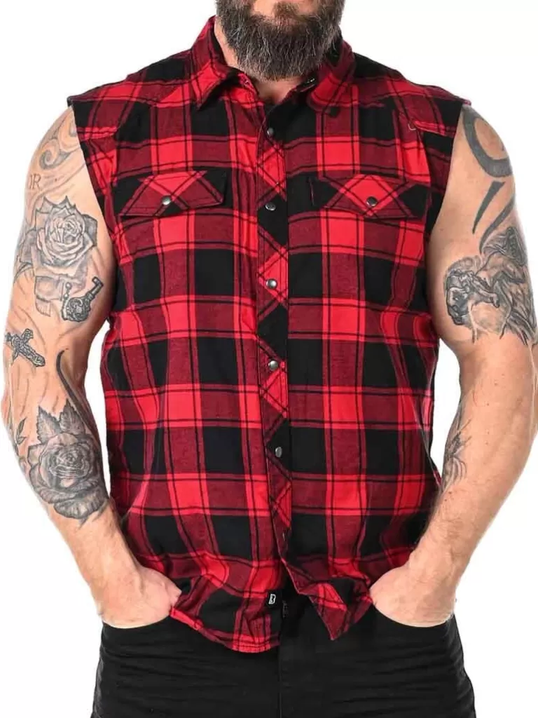 Checkshirt Sleeveless Skjorte - Rod/Sort^Urban Classics New