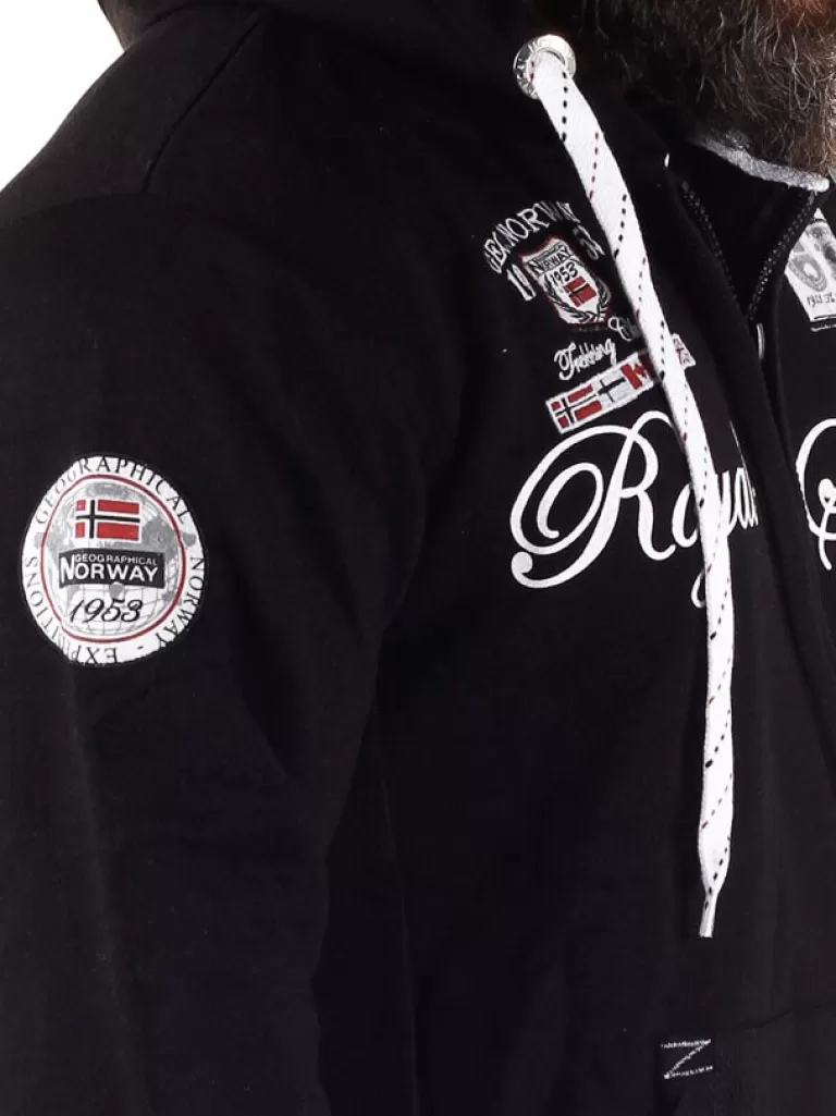 Fighter Geo Norway Zip Hoodie - Sort^Geographical Norway Flash Sale