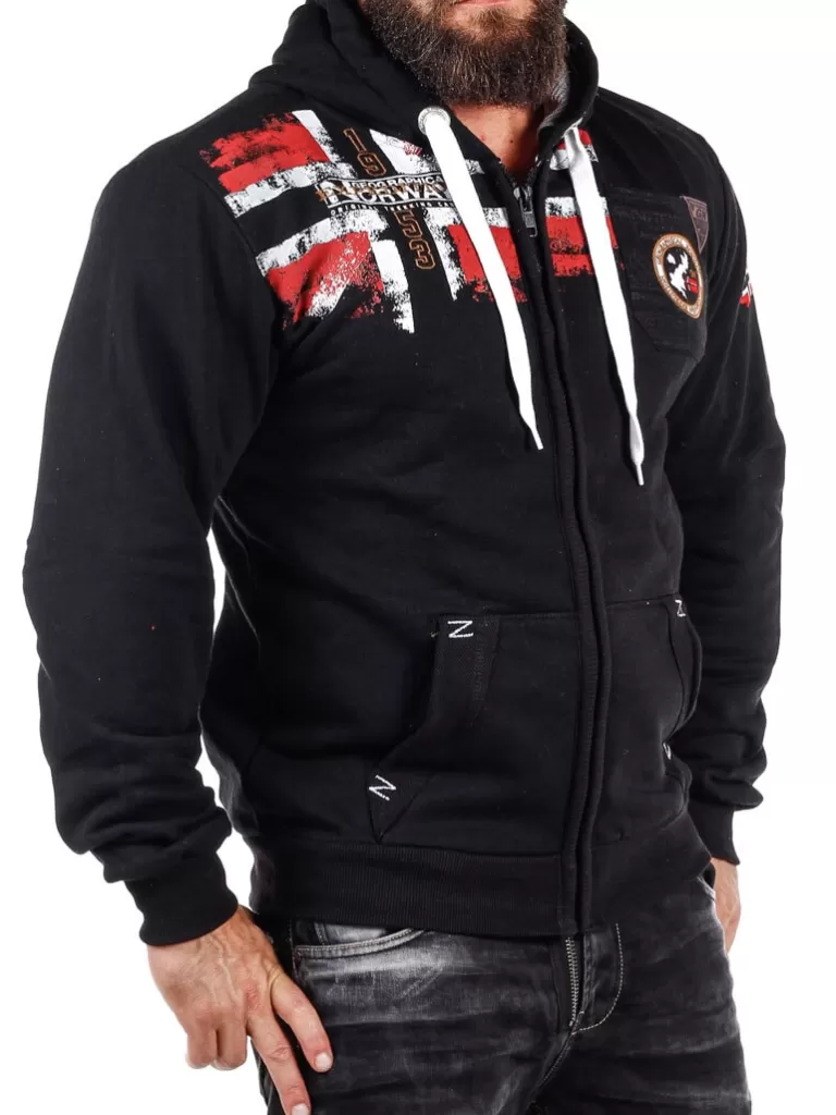 Genox Geo Norway Zip Hoodie - Sort^Geographical Norway Cheap