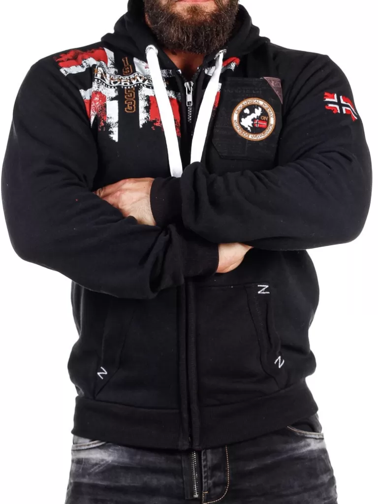 Genox Geo Norway Zip Hoodie - Sort^Geographical Norway Cheap