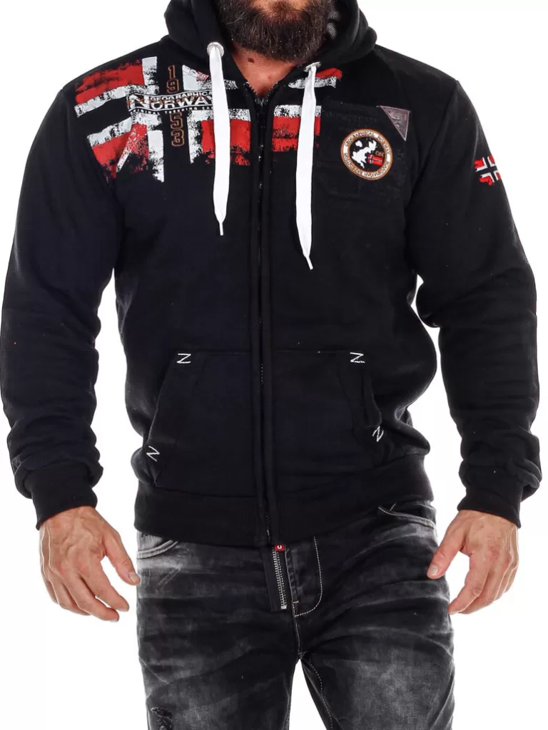 Genox Geo Norway Zip Hoodie - Sort^Geographical Norway Cheap
