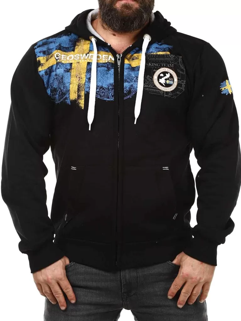 Genox Geo Sweden Zip Hoodie - Sort^Geographical Norway Flash Sale