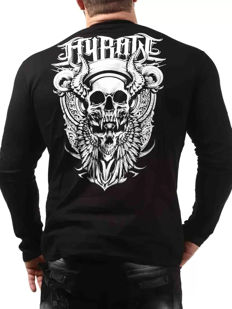 Skull Wings Longsleeve - Sort^Hyraw Clearance