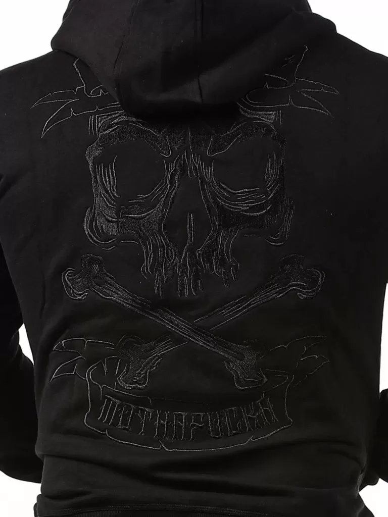 Skull Zip Hoodie - Sort^Hyraw Cheap