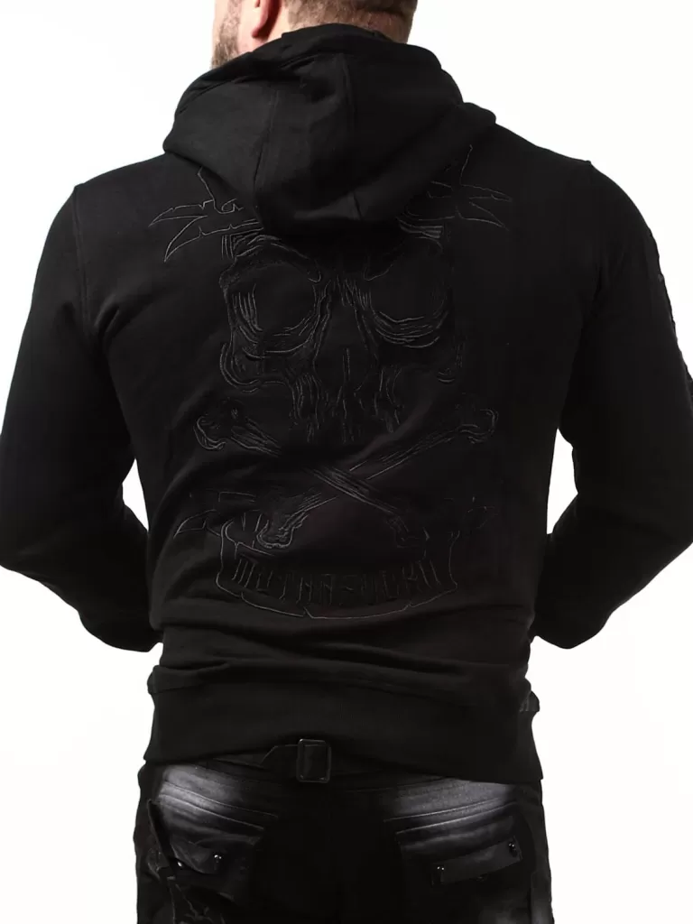 Skull Zip Hoodie - Sort^Hyraw Cheap