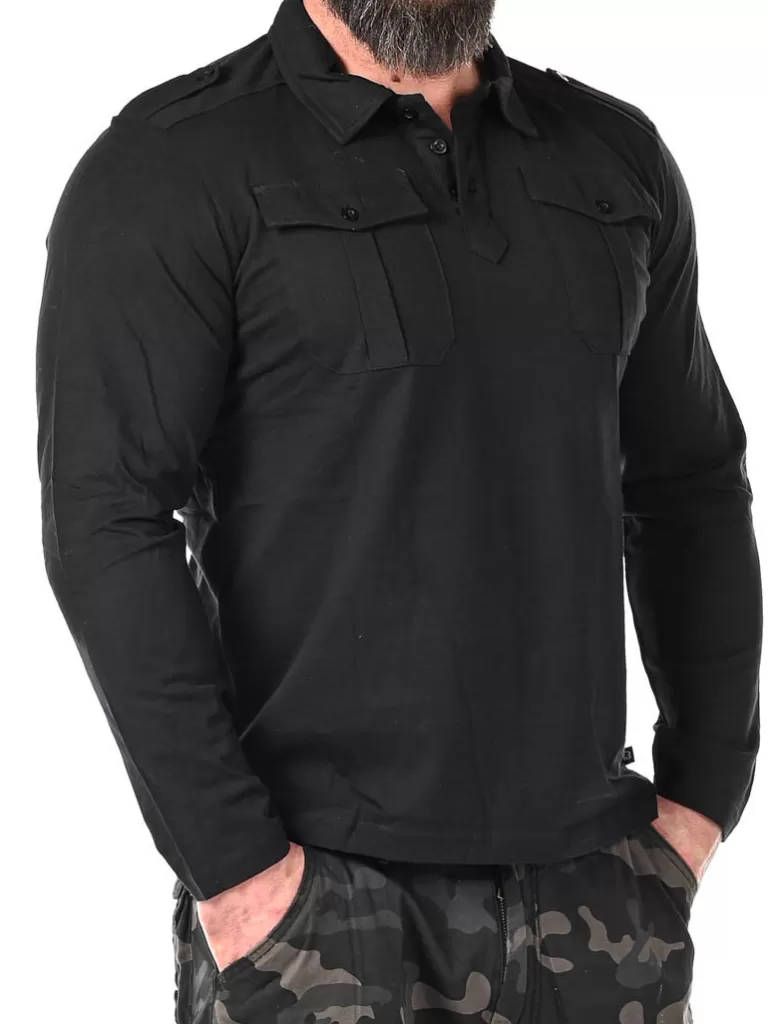 Jersey Poloshirt Willis Longsleeve - Sort^Brandit Best Sale