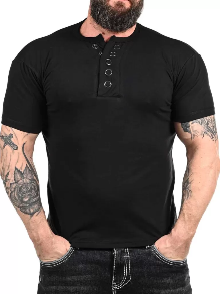 Rd Button T-Shirt - Sort^* Best Sale