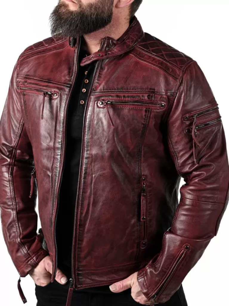 Rd Thunder Skindjakke - Dark Red^* Outlet