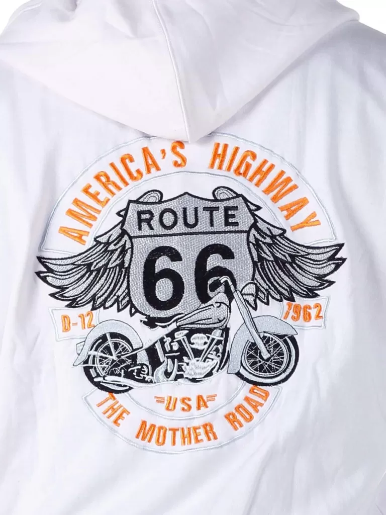 Route 66 Hoodie - Hvid^* Shop