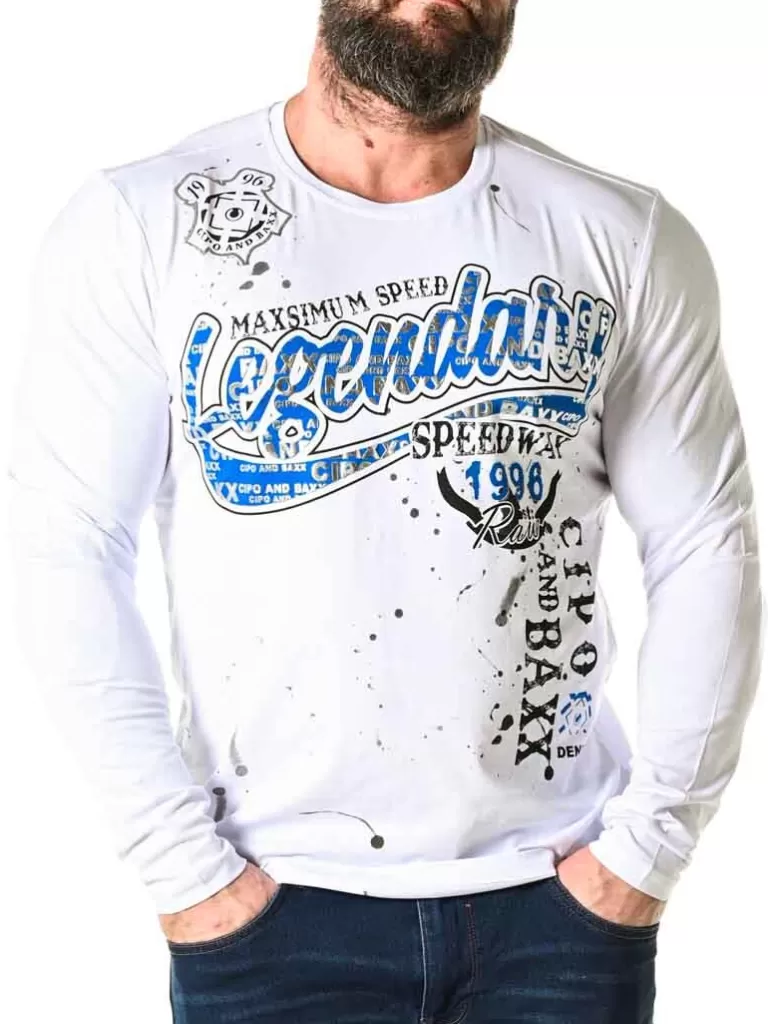 Speedway Longsleeve - Hvid^Cipo & Baxx Online